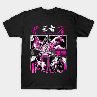 Kabuki with samurai and dragon T-Shirt